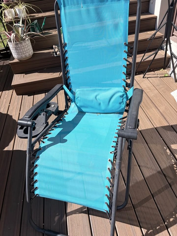 Blue Zero Gravity Reclining Outdoor Chair - photo 2