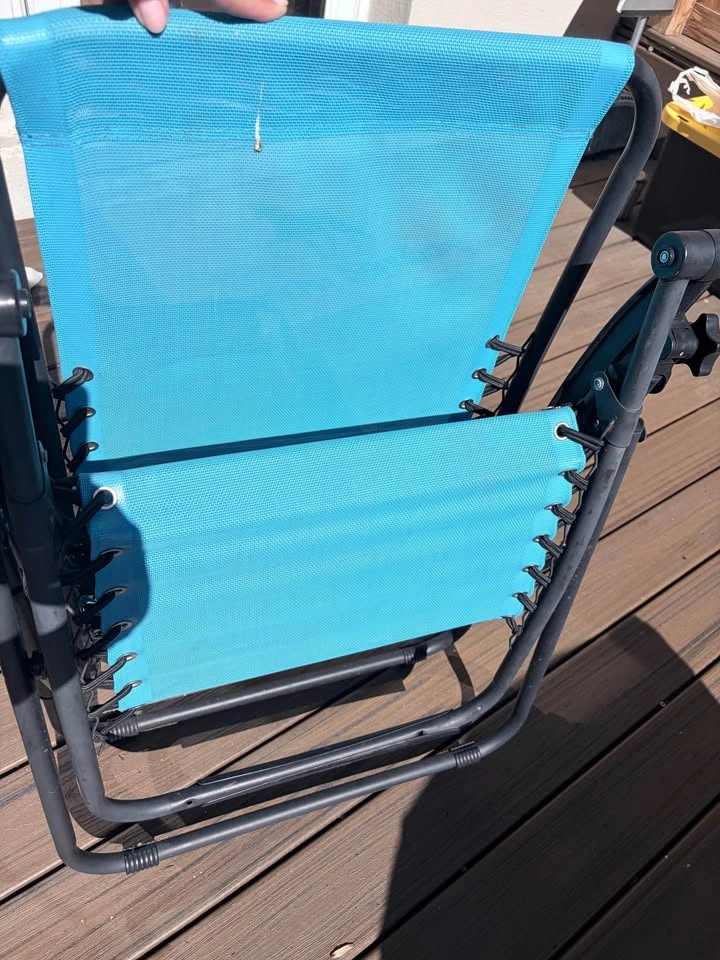 Blue Zero Gravity Reclining Outdoor Chair - photo 3