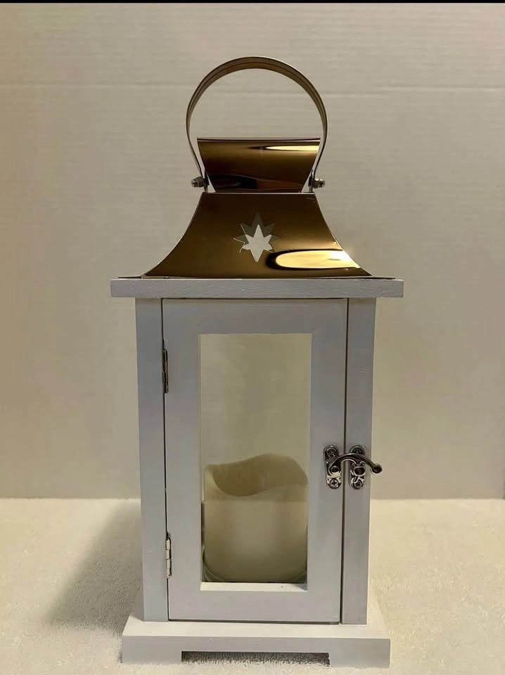 New in Box Memorial Lantern Flameless LED Candle Copper White - photo 2