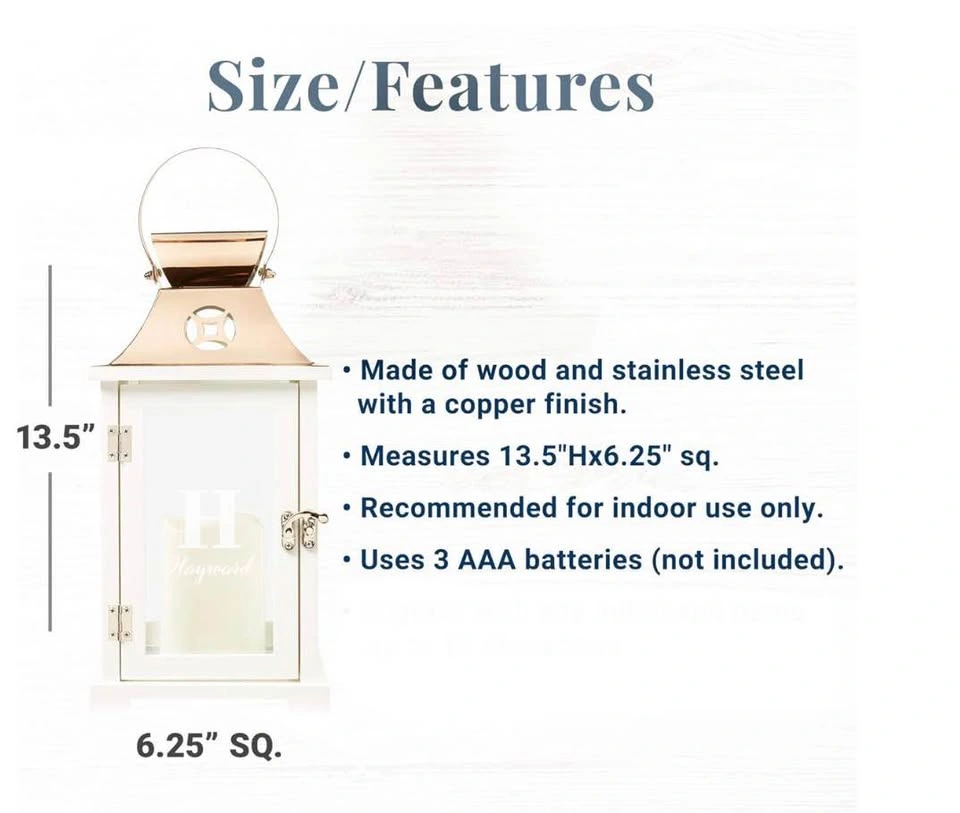 New in Box Memorial Lantern Flameless LED Candle Copper White - photo 4