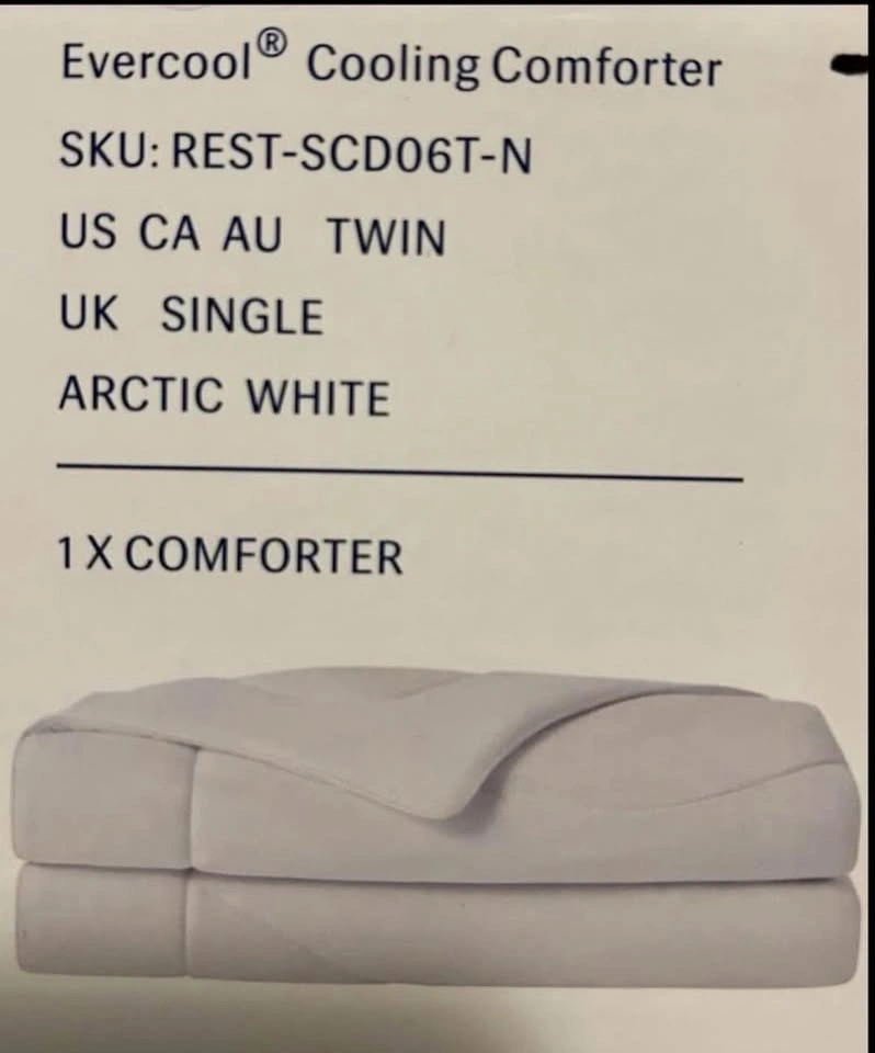 NIB Rest Evercool Cooling Comforter Blanket - Arctic White, Twin - photo 2