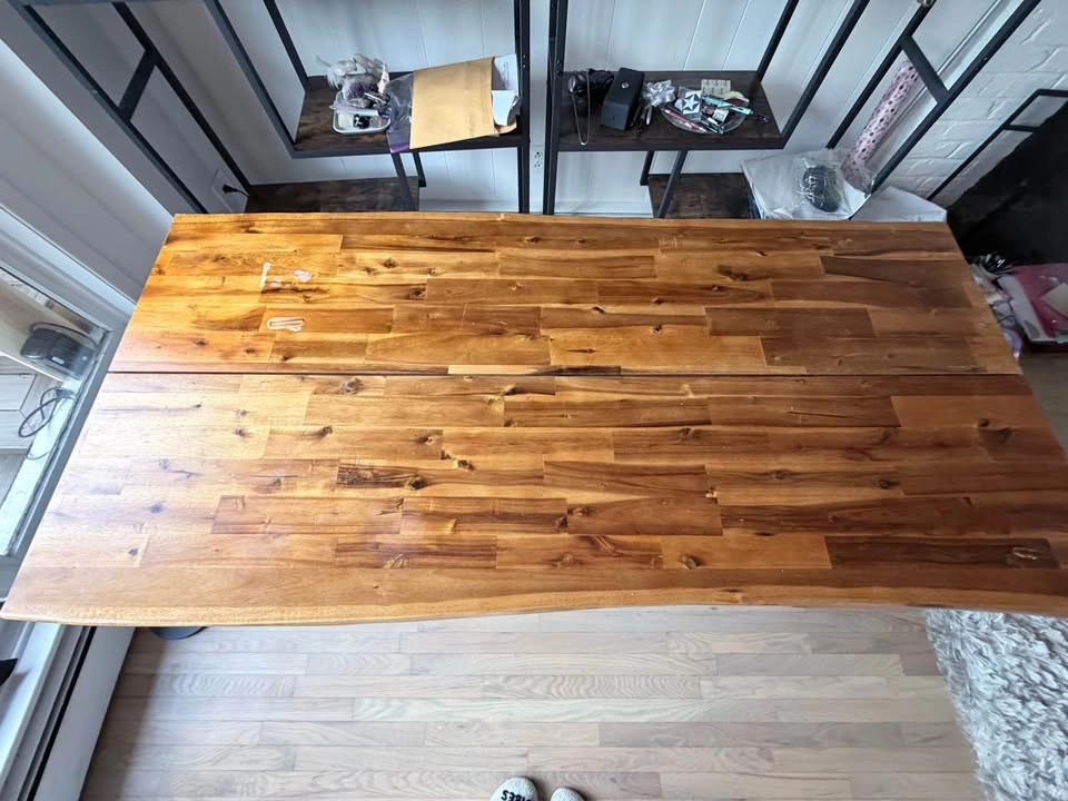 Live Edge Wood Dining Table with Metal Legs - photo 2