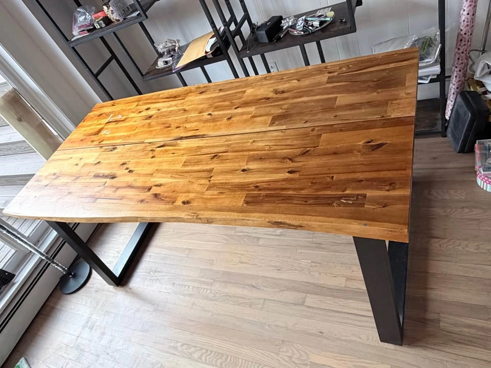 Live Edge Wood Dining Table with Metal Legs - photo 3