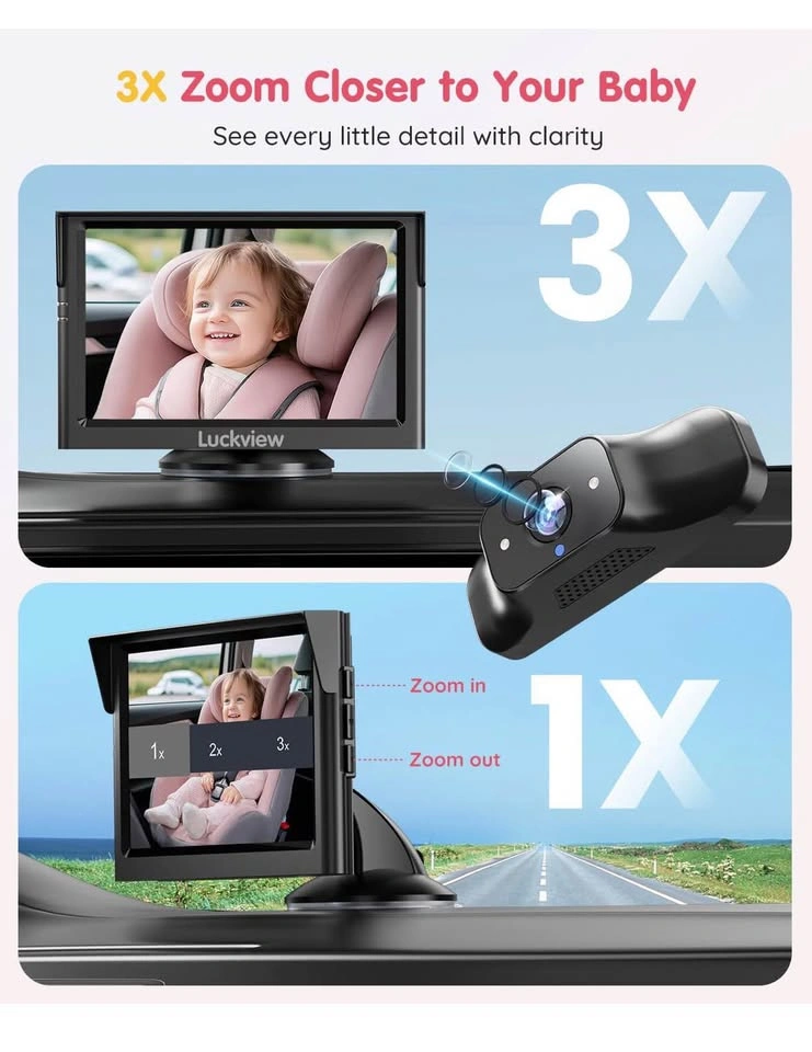 LUCKVIEW BM1 Baby Car Camera – 5” 1080P Baby Car Seat Camera - photo 4