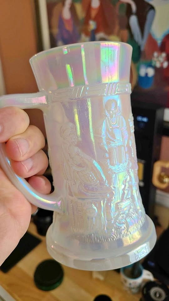 Vintage Federal Glass Opalescent Moonglow Glass