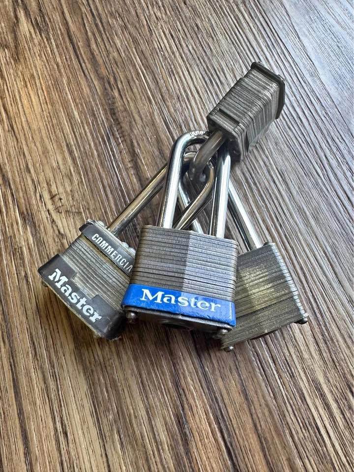 4 Master Lock Commercial Padlocks - Keyed Alike