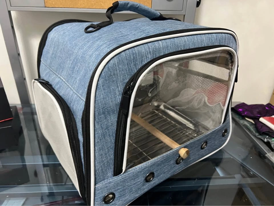 Blue portable bird travel carrier - photo 3