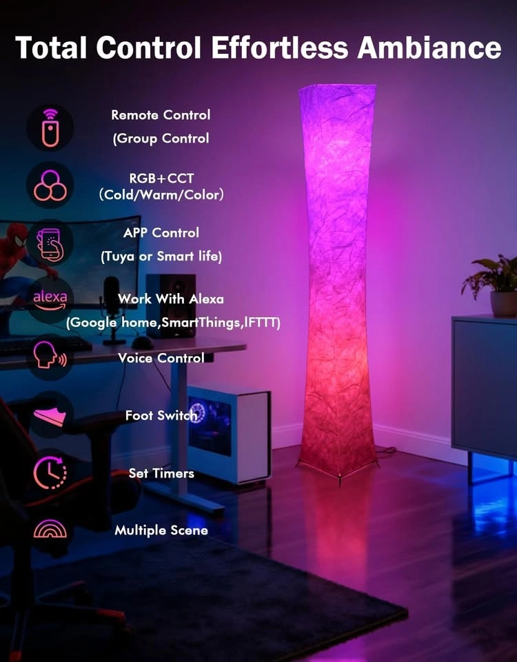 RGB+CCT Smart Floor Lamp with Remote - photo 3