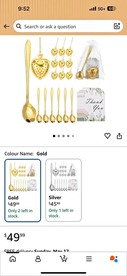 24 Tea Party Favor Golden Spoons & Infusers