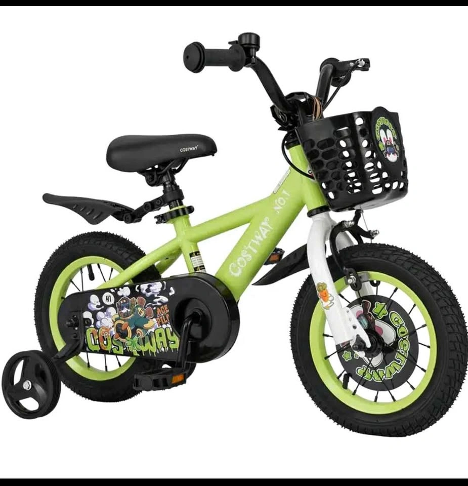 Kids 12" Training Bike - Neon Green (95% Pre-Assembled!)
