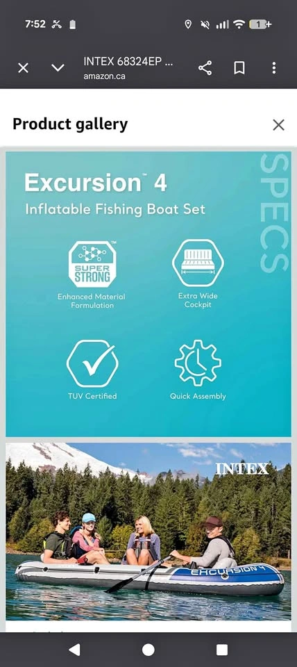 Intex Excursion 4 Inflatable Fishing Boat Set