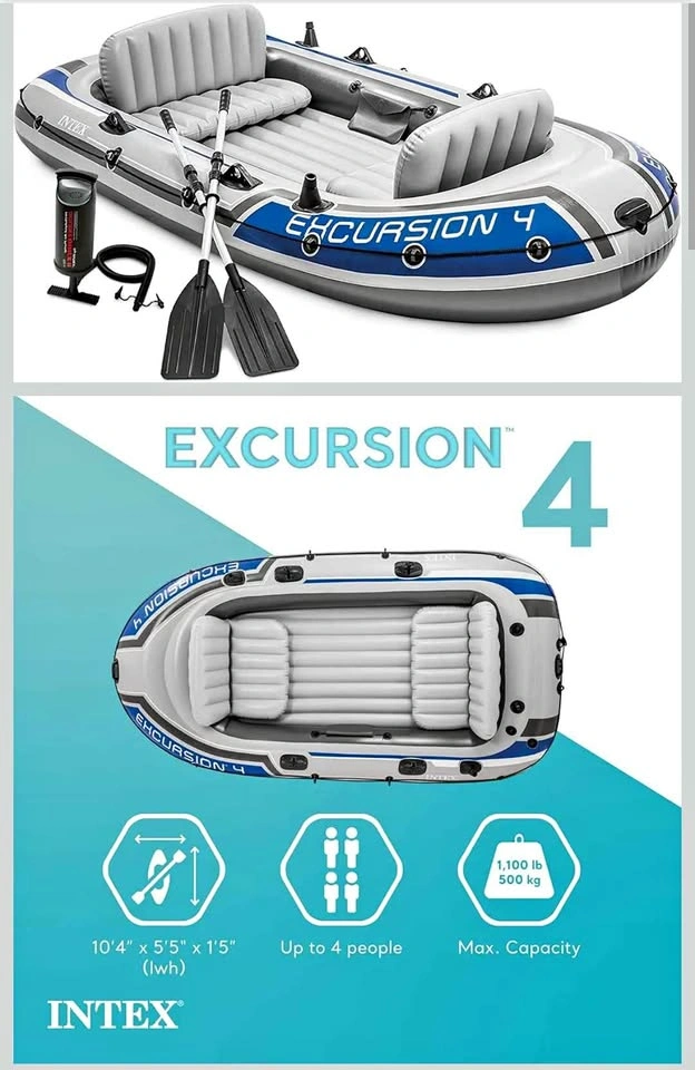INTEX Excursion 4 Inflatable Boat - 4 Person