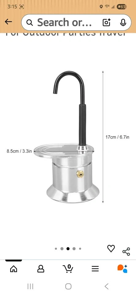 50ml Single Tube Moka Pot (1 Cup) - Stovetop Espresso Maker - photo 3