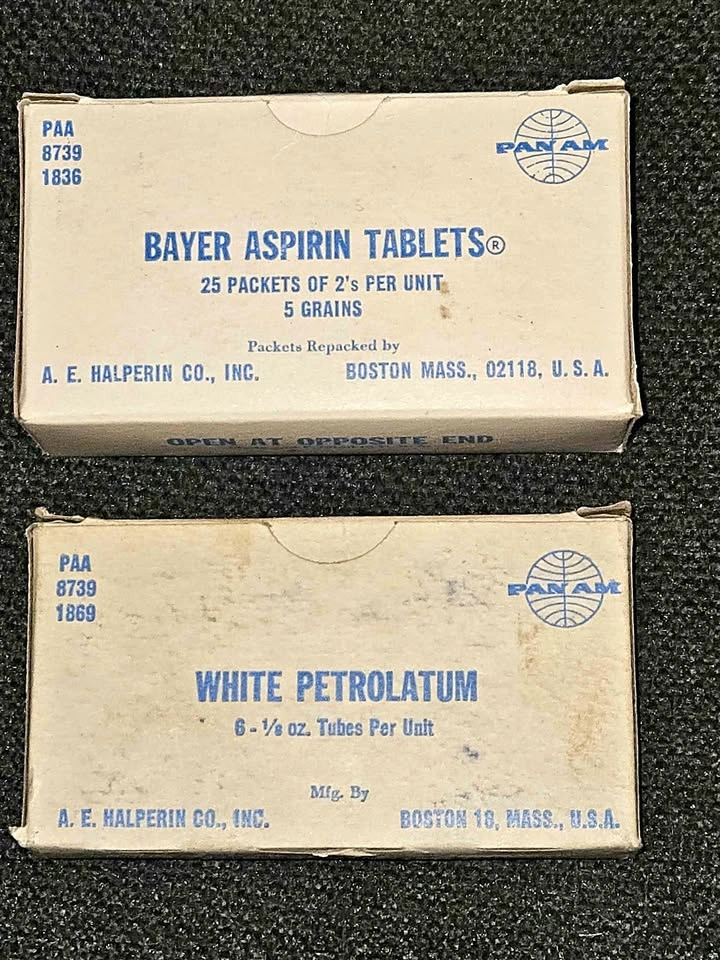 Vintage Pan Am Flight First Aid Items