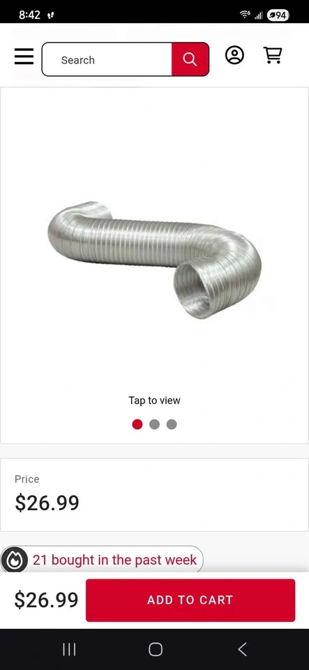 EIGHT FOOT SEMI RIGID DRYER VENT - photo 2