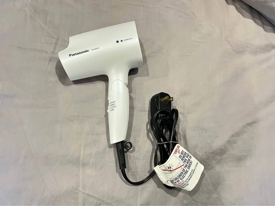 Panasonic EHNA2C Hydrating Nanoe Salon Travel Hair Dryer, White