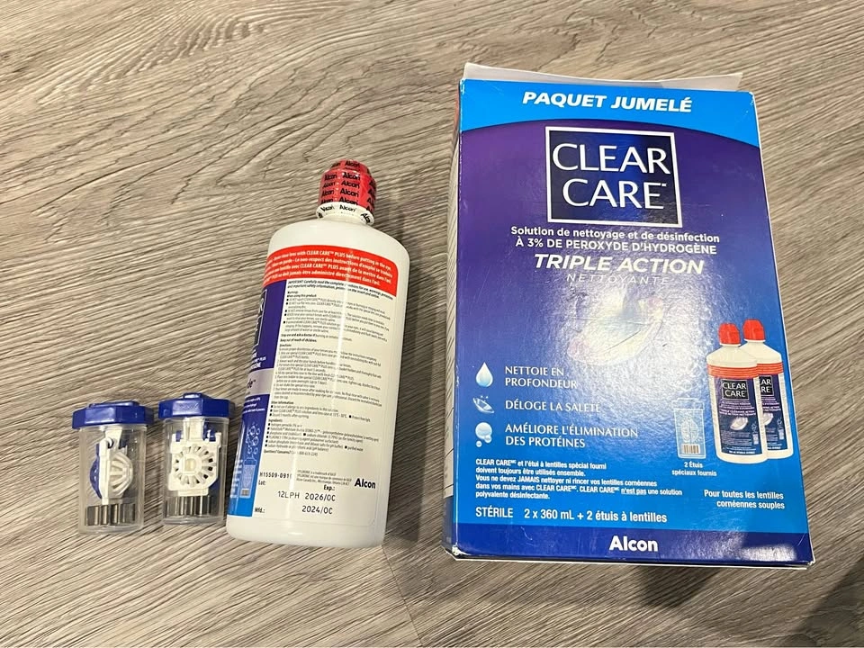Clear Care Contact Lens Solution 3 bottles – New | Sealed