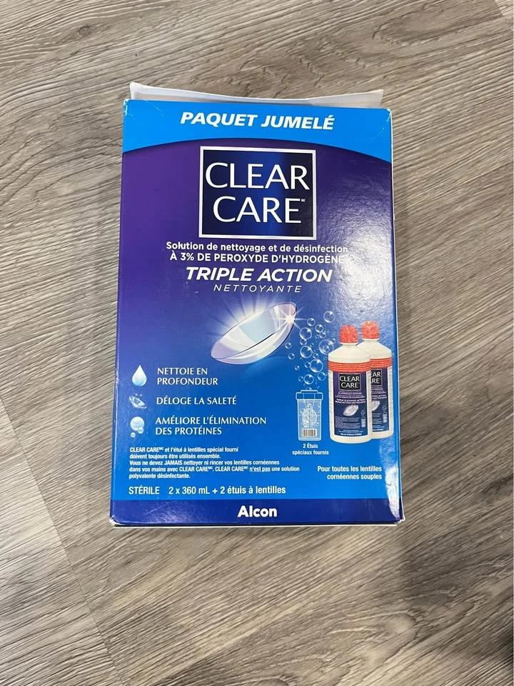 Clear Care Contact Lens Solution 3 bottles – New | Sealed - photo 2