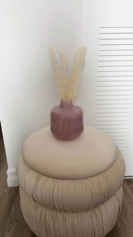 Pinkish Purple Vase with Pampas Grass - photo 3