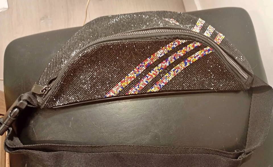 Adidas Originals Black Rhinestone Sparkle 3-Stripes Fanny Pack
