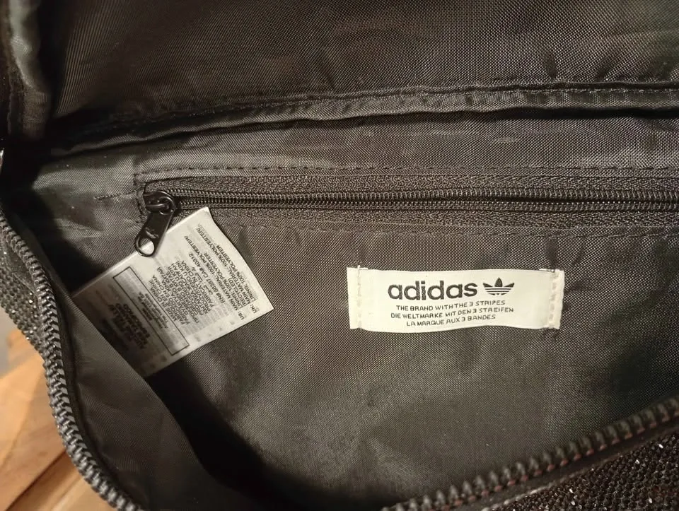 Adidas Originals Black Rhinestone Sparkle 3-Stripes Fanny Pack - photo 2