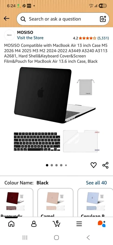 MOSISO MacBook Air 13 inch Case (M2-M5, 2022-2026)