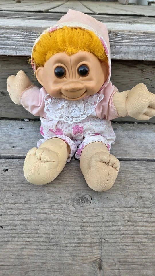 Vintage 1990s Russ Berrie Troll Doll - Orange Hair