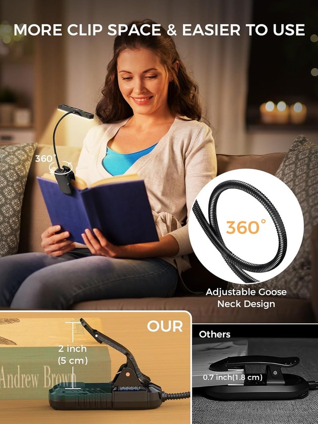 NEW Smiling Shark Reading Lamp, 1200 mAh Rechargeable LED Books - photo 5