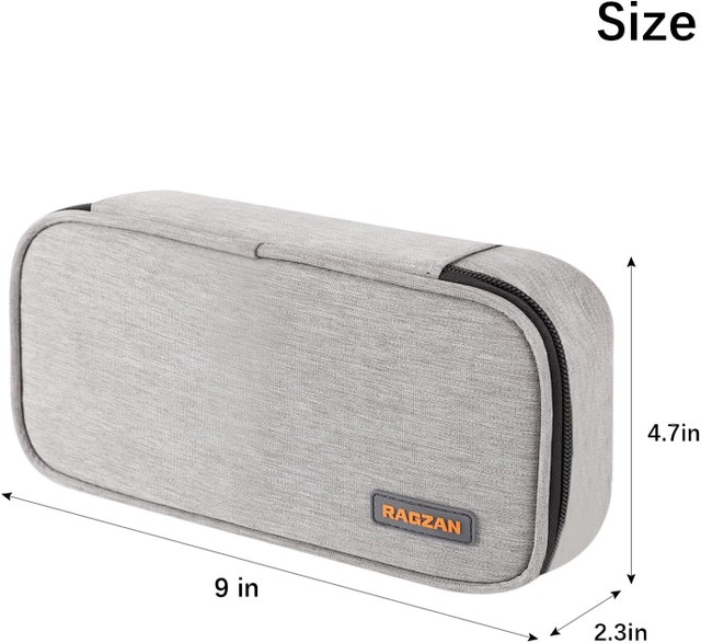 Large Capacity Grey Oxford Cloth Pencil Case - photo 2