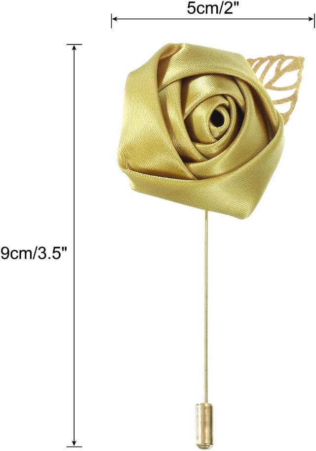 NEW MECCANIXITY 40 Pcs GOLD Groom Rose Boutonnieres Pins - photo 2