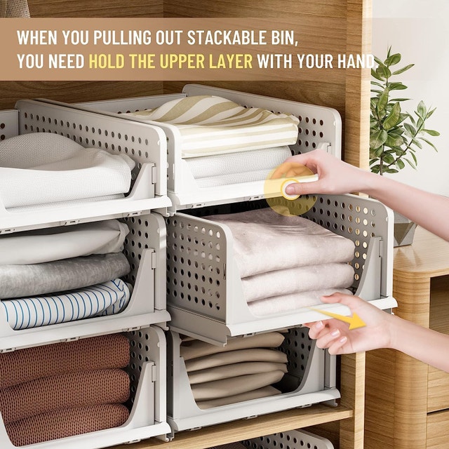 4-Pack White Foldable Clothes Drawer Organizers - photo 3