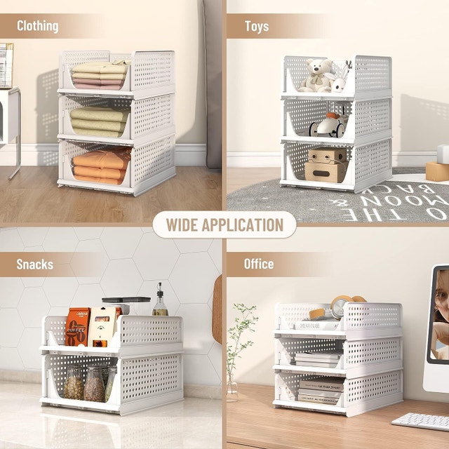 4-Pack White Foldable Clothes Drawer Organizers - photo 4