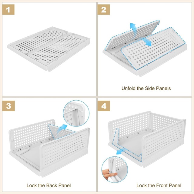4-Pack White Foldable Clothes Drawer Organizers - photo 5
