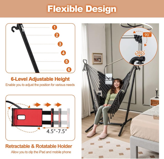 NEW Hammock Chair Swing with Stand & Phone Holder - photo 5