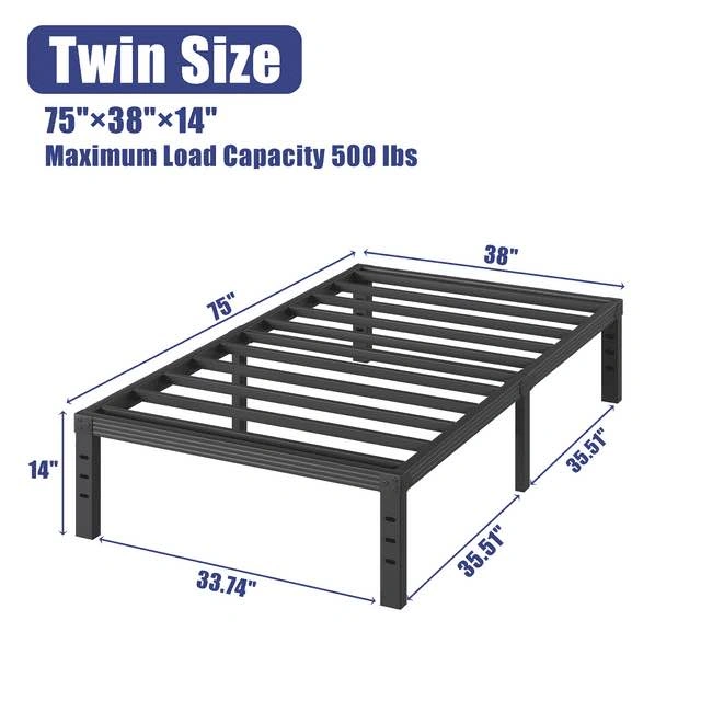 New Twin Size Metal Platform Bed Frame - Black - photo 2