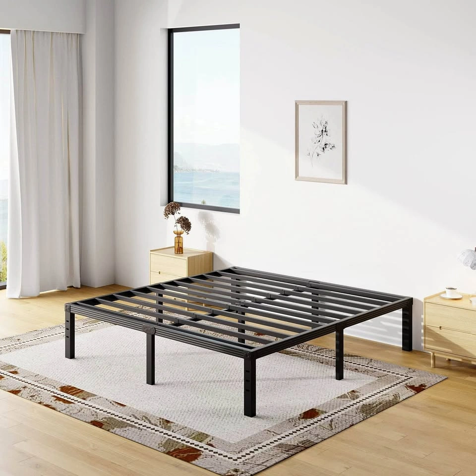 New King Size Metal Platform Bed Frame - Black