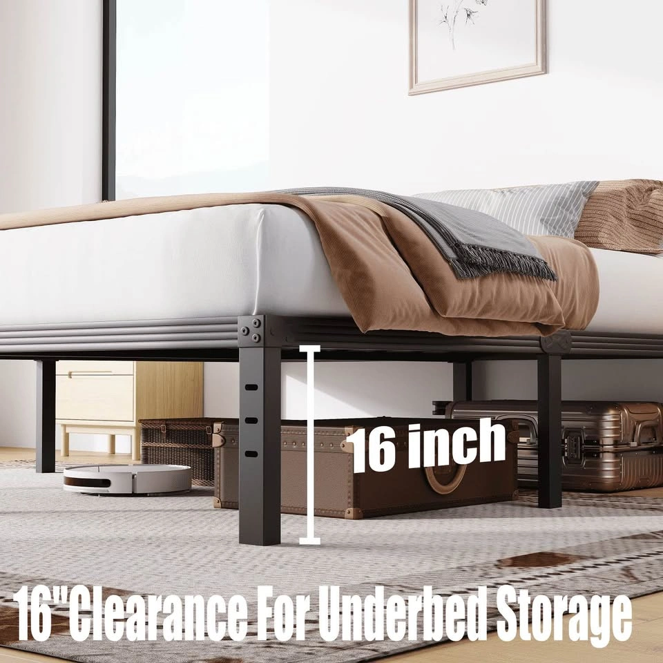 New King Size Metal Platform Bed Frame - Black - photo 3