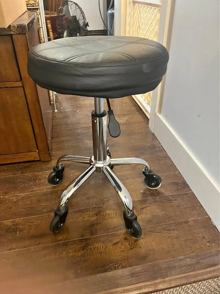 Mcdoofly Black Rolling Swivel Stool