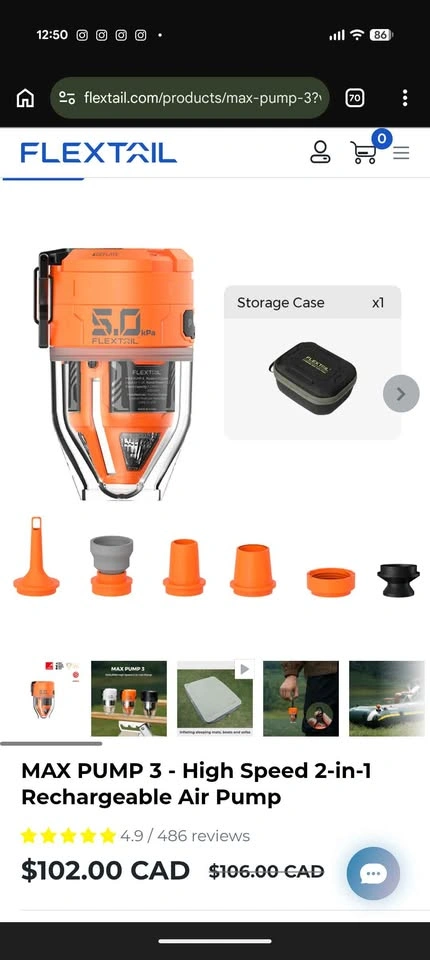 Flextail Max Pump 3 Air Pump + Case (New)