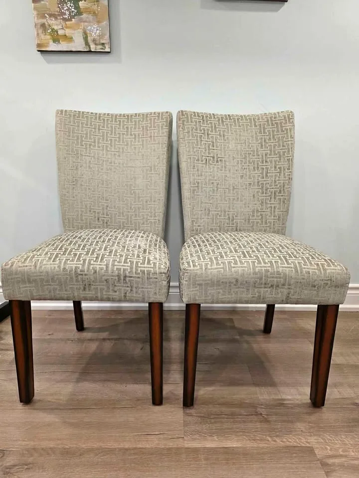 Set of 2 Gray Upholstered Dining Chairs - Brand New thumbnail