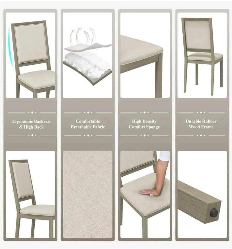 Set of 2 Upholstered Dining Chairs – Brand New, Modern & Sturdy image indicator(7)