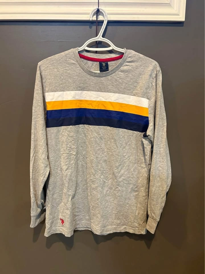 Polo Grey Striped Long Sleeve
