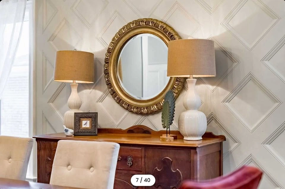 Gold Ornate Framed Round Mirror
