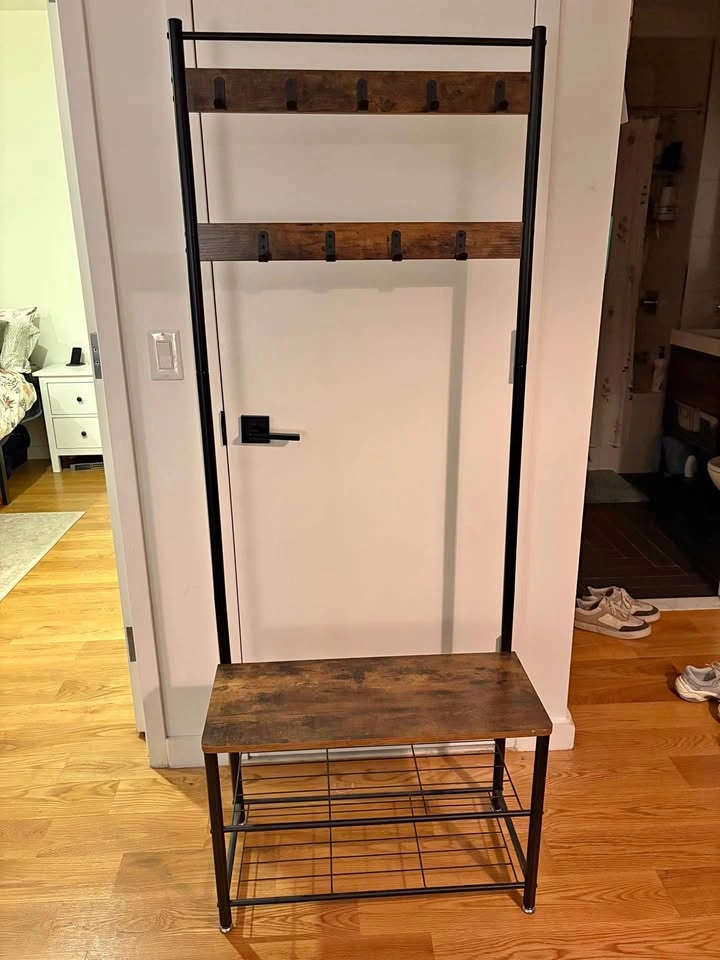 Rustic Shoe and Coat Rack