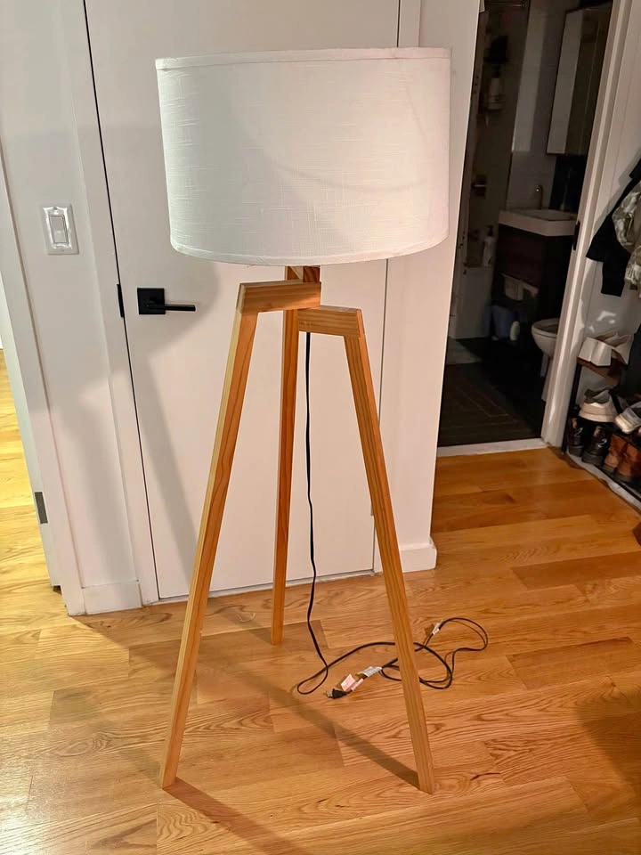 Modern Tripod Floor Lamp with White Shade