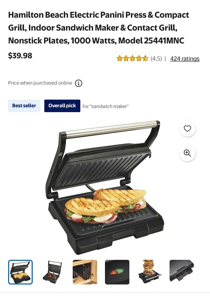 Hamilton Beach Panini Press & Compact Grill