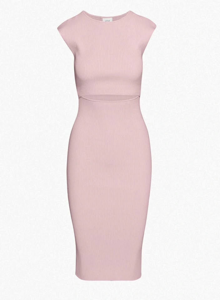Wilfred Blush Ribbed Dress with Front Cutout