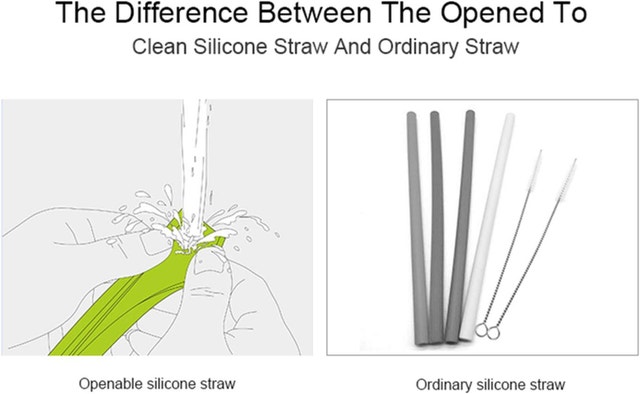 NEW Siliconezone Reusable Silicone Straws - 4 Pcs - photo 3