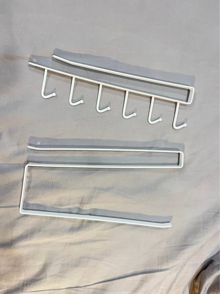 2-Pack Under Shelf Organizers / Paper Towel & Mug Holder – White - photo 2