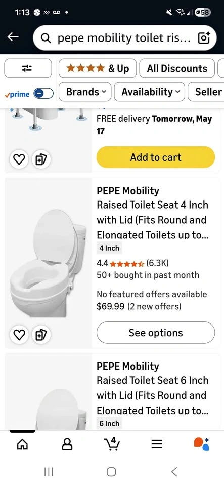 4" Raised Toilet Seat